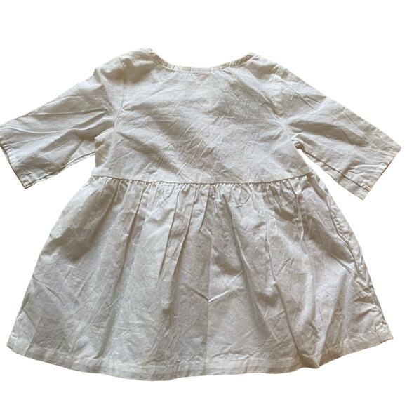 Carter’s White 3/4 Sleeve Flared Bottom 100% Cotton Peasant Blouse Size 6 Months - Picture 2 of 4